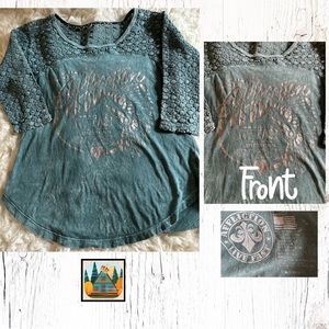 Affliction 3/4 sleeve Live Fast Women’s Sz L